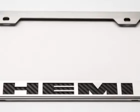 American Car Craft Brushed Black Stainless Steel Custom HEMI License Plate Frame