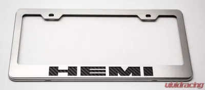 American Car Craft Brushed Black Stainless Steel Custom HEMI License Plate Frame - ACC-152024-BBLK