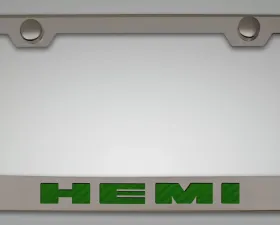 American Car Craft Green Carbon Fiber Stainless Steel Custom HEMI License Plate Frame