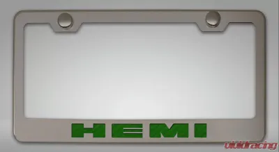 American Car Craft Green Carbon Fiber Stainless Steel Custom HEMI License Plate Frame - ACC-152024-GRN