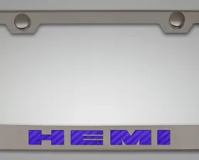 American Car Craft Illuminated Purple Stainless Steel Custom HEMI License Plate Frame