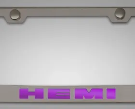American Car Craft Purple Carbon Fiber Stainless Steel Custom HEMI License Plate Frame