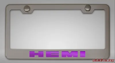 American Car Craft Purple Carbon Fiber Stainless Steel Custom HEMI License Plate Frame - ACC-152024-PURL