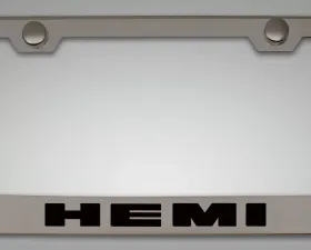 American Car Craft Black Solid Stainless Steel Custom HEMI License Plate Frame