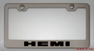 American Car Craft Black Solid Stainless Steel Custom HEMI License Plate Frame - ACC-152024-SBLK