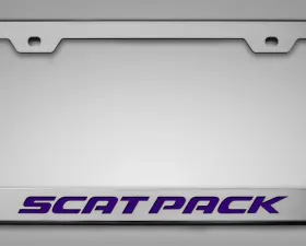 American Car Craft Purple Carbon Fiber Custom License Plate Frame w/Scat Pack Lettering