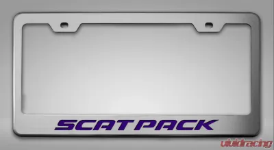 American Car Craft Purple Carbon Fiber Custom License Plate Frame w/Scat Pack Lettering - ACC-152034-PUR
