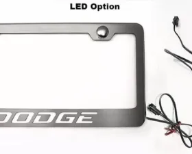 American Car Craft Purple Carbon Fiber Stainless Steel Custom Dodge License Plate Frame