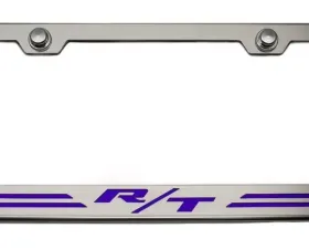 American Car Craft Purple Carbon Fiber Stainless Steel Custom R/T Dodge License Plate Frame