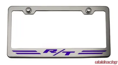 American Car Craft Purple Carbon Fiber Stainless Steel Custom R/T Dodge License Plate Frame - ACC-152053-PUR