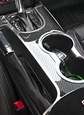 American Car Craft Premium Carbon Fiber Shifter Plate w/Brushed Stainless Trim Ford Mustang 2015-2021                                     - ACC-271074 - Image 4