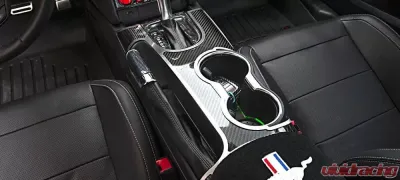 American Car Craft Premium Carbon Fiber Shifter Plate w/Brushed Stainless Trim Ford Mustang 2015-2021 - ACC-271074