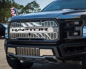 American Car Craft ABS Lettering Front Raptor Logo Center LED Kit Grille 1Pc Ford Raptor 2017-2018