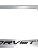 American Car Craft Black Carbon Fiber Corvette Style License Plate Frame Chevrolet C8 Corvette Stingray 2020-2024                                     - ACC-882008-BLK - Image 4