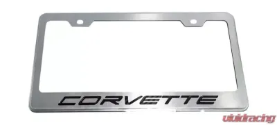 American Car Craft Black Carbon Fiber Corvette Style License Plate Frame Chevrolet C8 Corvette Stingray 2020-2024 - ACC-882008-BLK