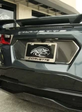 American Car Craft Blue Carbon Fiber Corvette Style License Plate Frame Chevrolet C8 Corvette Stingray 2020-2024                                     - ACC-882008-BLU - Image 2