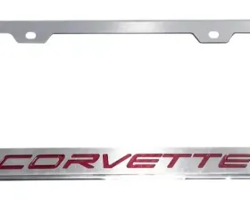 American Car Craft Red Carbon Fiber Corvette Style License Plate Frame Chevrolet C8 Corvette Stingray 2020-2024