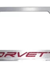 American Car Craft Red Carbon Fiber Corvette Style License Plate Frame Chevrolet C8 Corvette Stingray 2020-2024                                     - ACC-882008-RD - Image 4