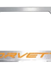 American Car Craft Yellow Carbon Fiber Corvette Style License Plate Frame Chevrolet C8 Corvette Stingray 2020-2024                                     - ACC-882008-YLW - Image 4