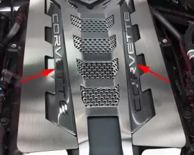 American Car Craft Engine Shroud CORVETTE Lettering | Stainless Steel Brushed Chevrolet Corvette C8 | Coupe 2020-2022