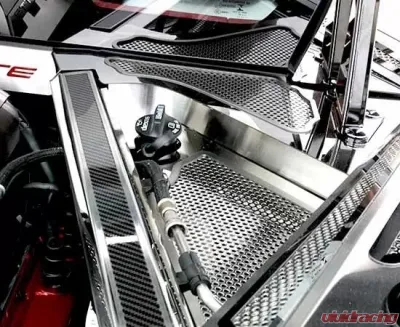 American Car Craft Carbon Fiber Insert Stainless Steel Rear Cowl Covers Chevrolet Corvette Coupe C8 2020-2024 - ACC-883023