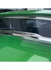 American Car Craft Black Carbon Fiber Flat Back Rear Window Frame Polished Stingray Font Chevrolet C3 Corvette Coupe 1968-1975                                     - ACC-012000-BLK - Image 2