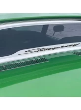 American Car Craft Black Carbon Fiber Flat Back Rear Window Frame Polished Stingray Font Chevrolet C3 Corvette Coupe 1968-1975                                     - ACC-012000-BLK - Image 3