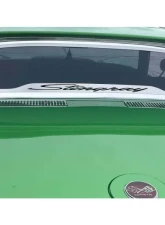 American Car Craft Black Carbon Fiber Flat Back Rear Window Frame Polished Stingray Font Chevrolet C3 Corvette Coupe 1968-1975                                     - ACC-012000-BLK - Image 4