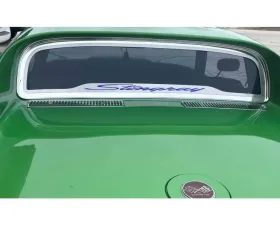 American Car Craft Blue Carbon Fiber Flat Back Rear Window Frame Polished Stingray Font Chevrolet C3 Corvette Coupe 1968-1975
