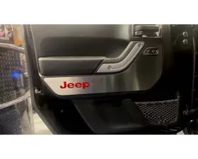 American Car Craft 2Pc Red Carbon Fiber Front Door Guards Brushed Jeep Wrangler JK 2007-2018