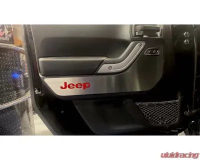 American Car Craft 2Pc Red Carbon Fiber Front Door Guards Brushed Jeep Wrangler JK 2007-2018 - ACC-141036-RD