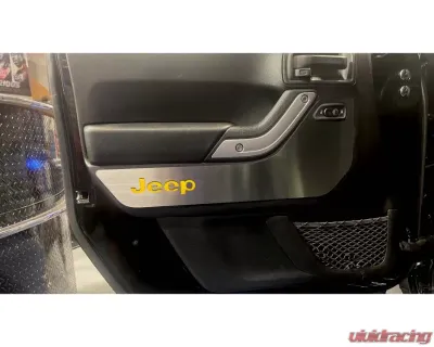 American Car Craft 2Pc Yellow Carbon Fiber Front Door Guards Brushed Jeep Wrangler JK 2007-2018 - ACC-141036-YLW