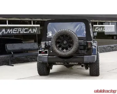 American Car Craft White Carbon Fiber Black Powder Coat Muffler Cover Jeep Wrangler JK 2007-2018 - ACC-142135-WHT