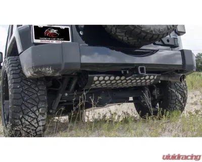 American Car Craft White Carbon Fiber Black Powder Coat Muffler Cover Jeep Wrangler JK 2007-2018 - ACC-142135-WHT