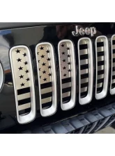 American Car Craft Brushed Stainless Steel Front American Flag Grille Jeep Wrangler JK 2007-2018                                     - ACC-142137 - Image 7