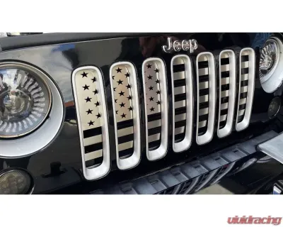 American Car Craft Brushed Stainless Steel Front American Flag Grille Jeep Wrangler JK 2007-2018 - ACC-142137