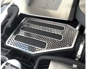 American Car Craft Polished Stainless Steel w/Brushed Trim Perforated Air Box Cover Jeep Wrangler JK 2007-2018
