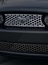 American Car Craft Honeycomb Upper Front Grille Overlay Polished Stainless Steel Ford Mustang 2010-2014                                     - ACC-272041 - Image 5