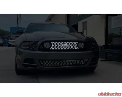 American Car Craft Honeycomb Upper Front Grille Overlay Polished Stainless Steel Ford Mustang 2010-2014 - ACC-272041
