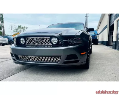American Car Craft Honeycomb Upper Front Grille Overlay Polished Stainless Steel Ford Mustang 2010-2014 - ACC-272041
