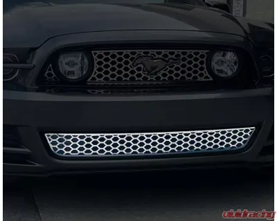 American Car Craft Polished Stainless Steel Honeycomb Lower Front Grille Overlay Ford Mustang 2010-2014 - ACC-272042