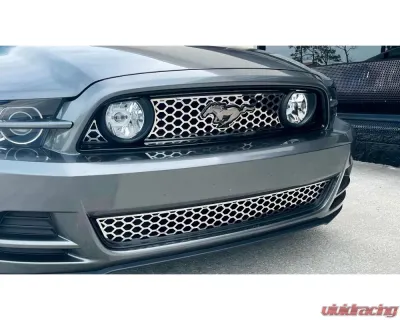 American Car Craft Polished Stainless Steel Honeycomb Lower Front Grille Overlay Ford Mustang 2010-2014 - ACC-272042