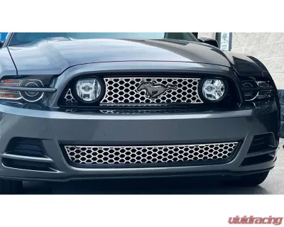 American Car Craft Polished Stainless Steel Honeycomb Lower Front Grille Overlay Ford Mustang 2010-2014 - ACC-272042