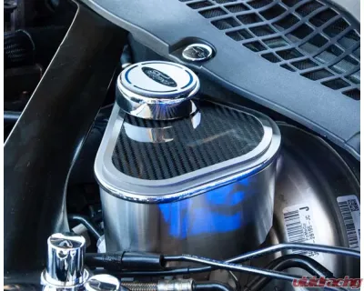 American Car Craft Brushed Master Cylinder Cover w/ Carbon Fiber Top Plate w/ Brushed Trim Ford Mustang 2015-2023 - ACC-273101