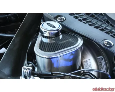 American Car Craft Brushed Master Cylinder Cover w/ Carbon Fiber Top Plate w/ Brushed Trim Ford Mustang 2015-2023 - ACC-273101