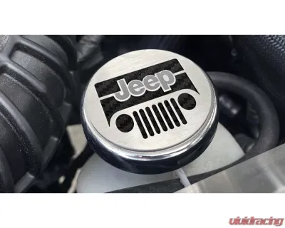 American Car Craft 5Pc Black Carbon Fiber Jeep Logo Cap Set Jeep Wrangler JK 2007-2018 - ACC-143013-BLK