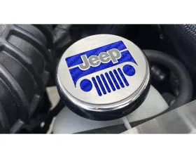 American Car Craft 5Pc Blue Carbon Fiber Jeep Logo Cap Set Jeep Wrangler JK 2007-2018