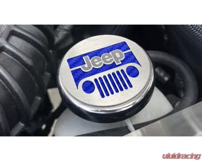 American Car Craft 5Pc Blue Carbon Fiber Jeep Logo Cap Set Jeep Wrangler JK 2007-2018 - ACC-143013-BLU