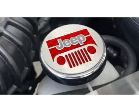American Car Craft 5Pc Red Carbon Fiber Jeep Logo Cap Set Jeep Wrangler JK 2007-2018