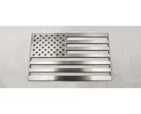American Car Craft 2-Piece Stainless Steel Brushed No Color American Flag Emblem